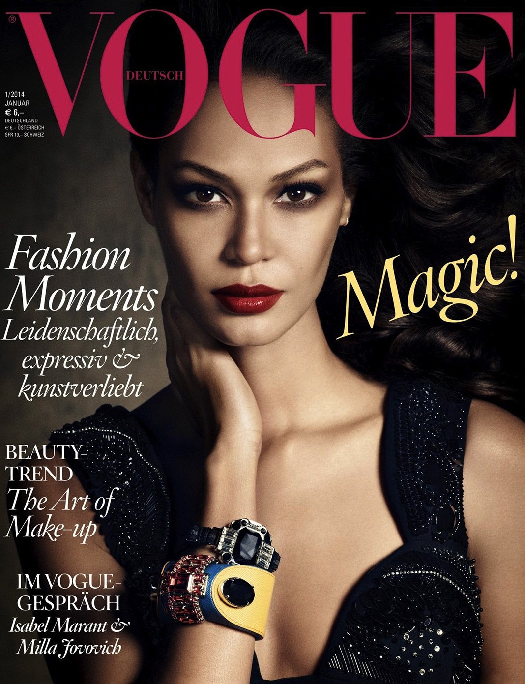 На обложке журнала Vogue Germany (фото Luigi & Daniele + Iango), январь 2014 г.