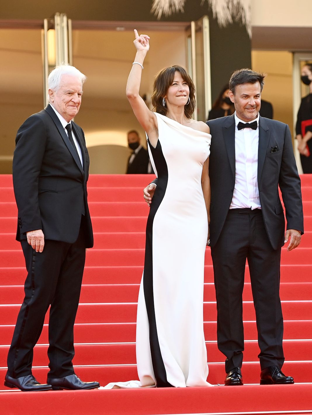 Андре Дюссолье, Софи Марсо, Франсуа Озон на премьере фильма «Все прошло хорошо»