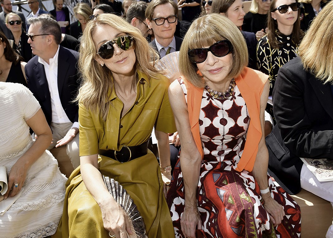 Селин Дион и Анна Винтур на показе Christian Dior.
