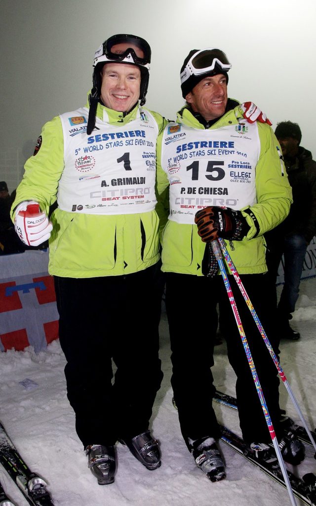 Князь Монако Альбер II и Паоло де Кьеза на 5-м мероприятии World Stars Ski Event