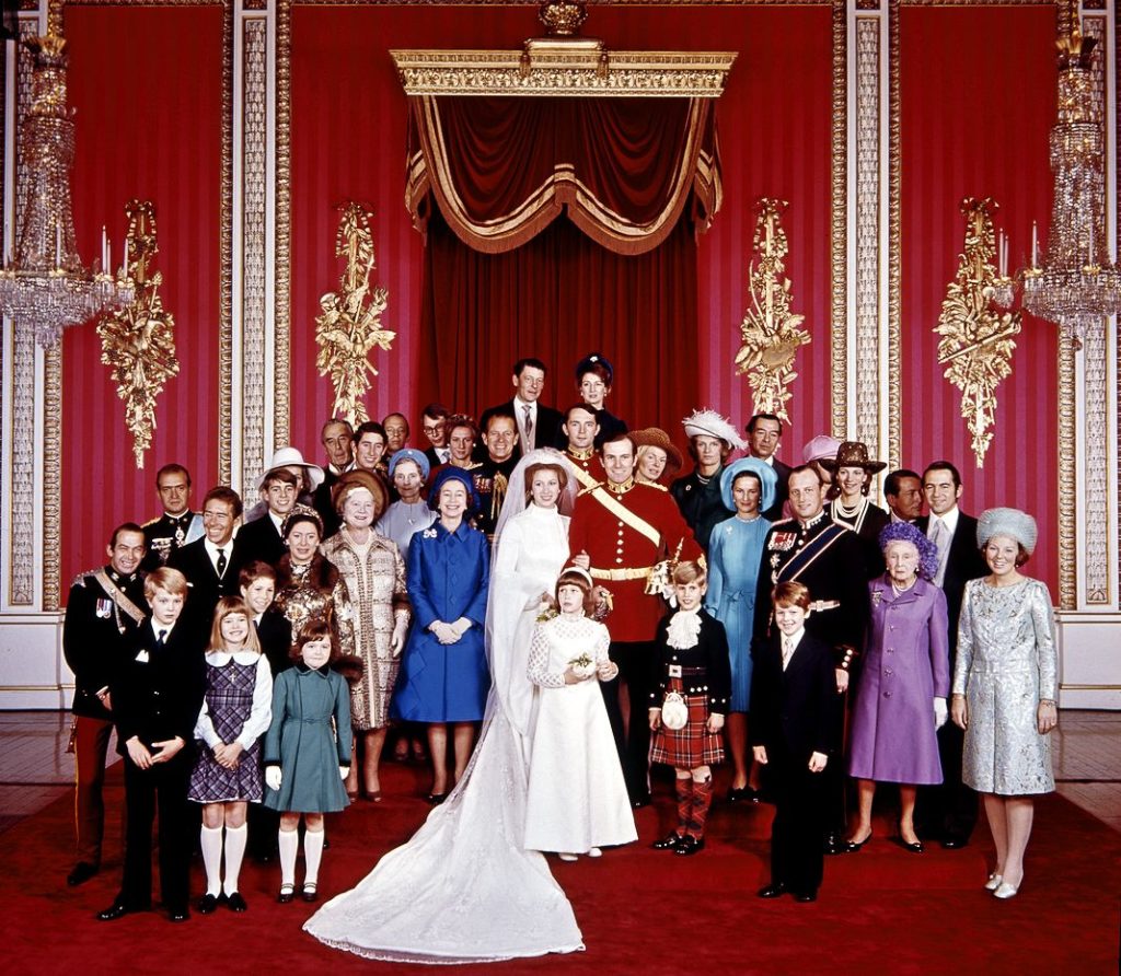Свадьба королевы Анны и Марка Филлипса в Лондоне, 14 ноября 1973 г.