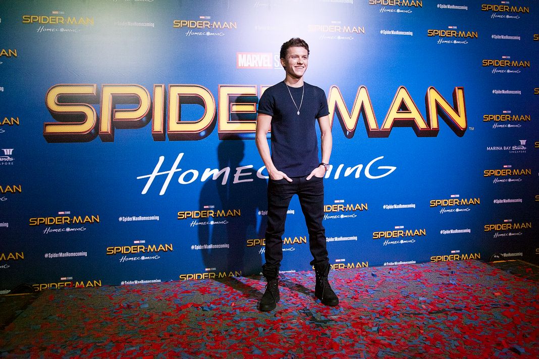Том Холланд во время мероприятия «Человек-паук: Возвращение домой».