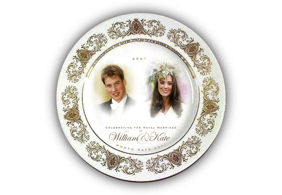 Cувенирная тарелка, означающая ожидаемую помолвку принца Уильяма и его подруги Кейт Миддлтон.