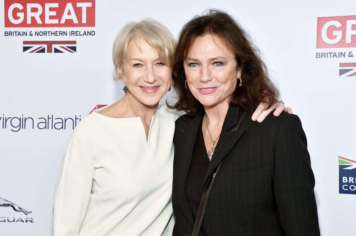 Хелен Миррен и Жаклин Биссет на вручении британского Оскара 2014