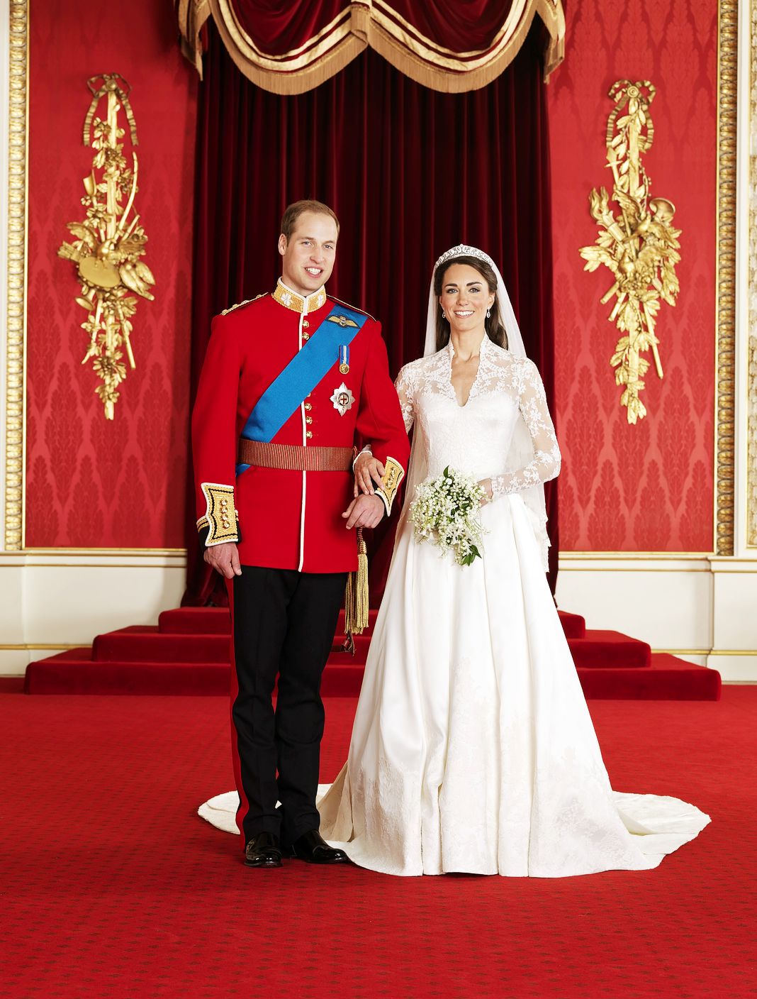 Принца Уильям со своей женой Кейт, герцогиней Кембриджской в ​​тронном зале