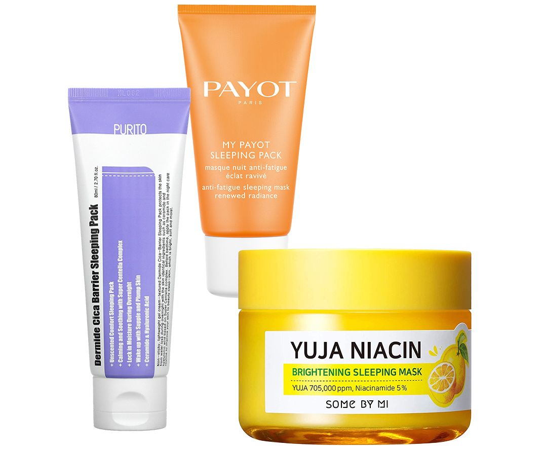 Purito Dermide Cica Barrier Sleeping Pack; Payot My Payot Sleeping Pack; Some By Mi Yuja Niacin Brightening Sleeping Mask