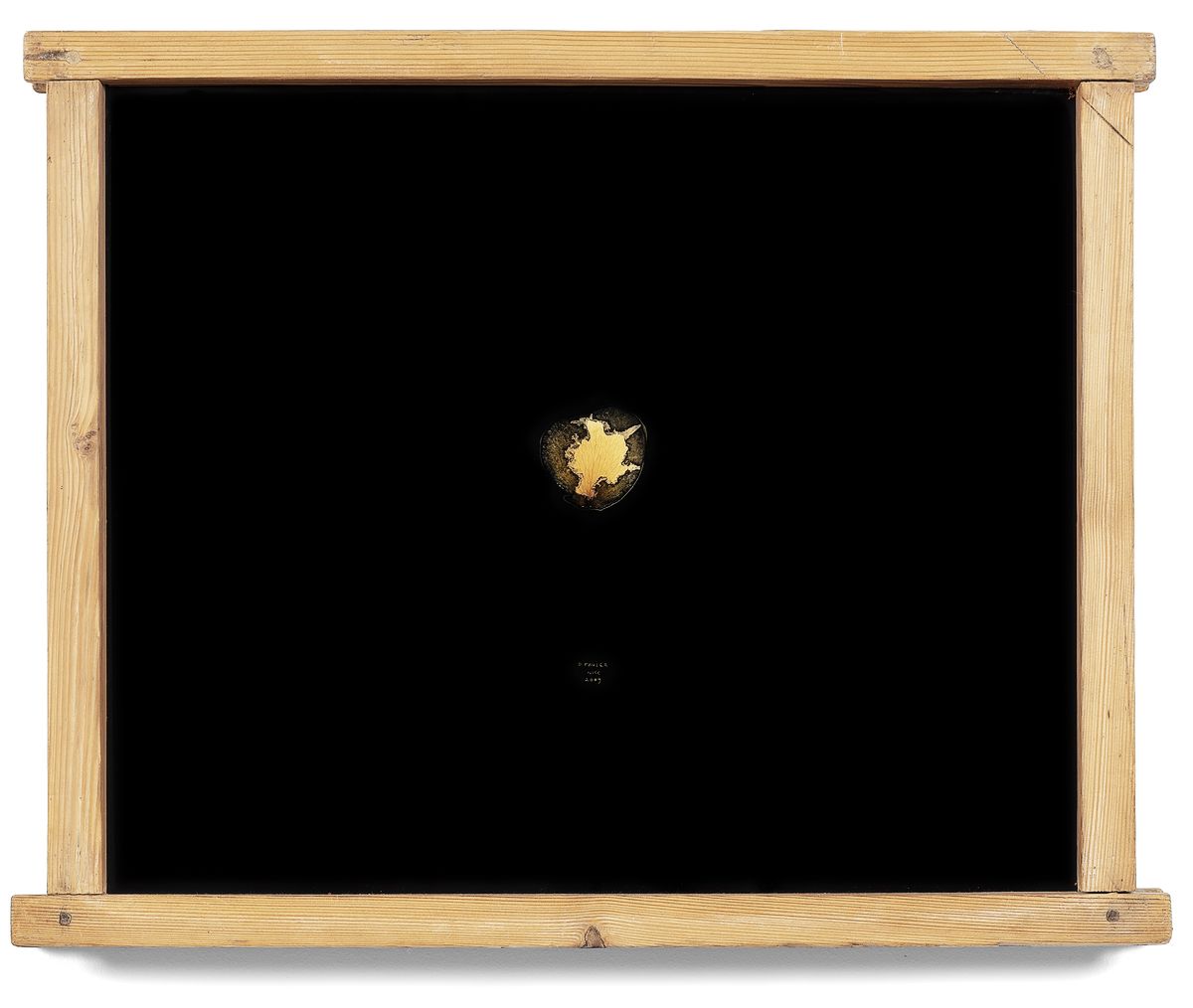 Филипп Фавье. ST (Лепестки роз(Pétales de roses)), 2009. Краска, роспись на стекле, лепестки цветов. 45 x 56 x 5 см. Коллекция Флоранс и Даниэля Герлен, Париж
