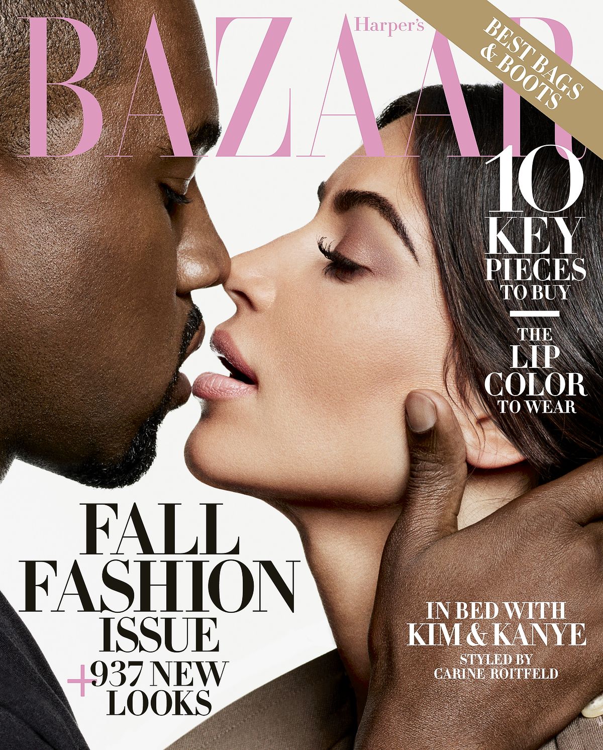 Ким Кардашьян и Канье Уэст на обложке журнала Harper's BAZAAR