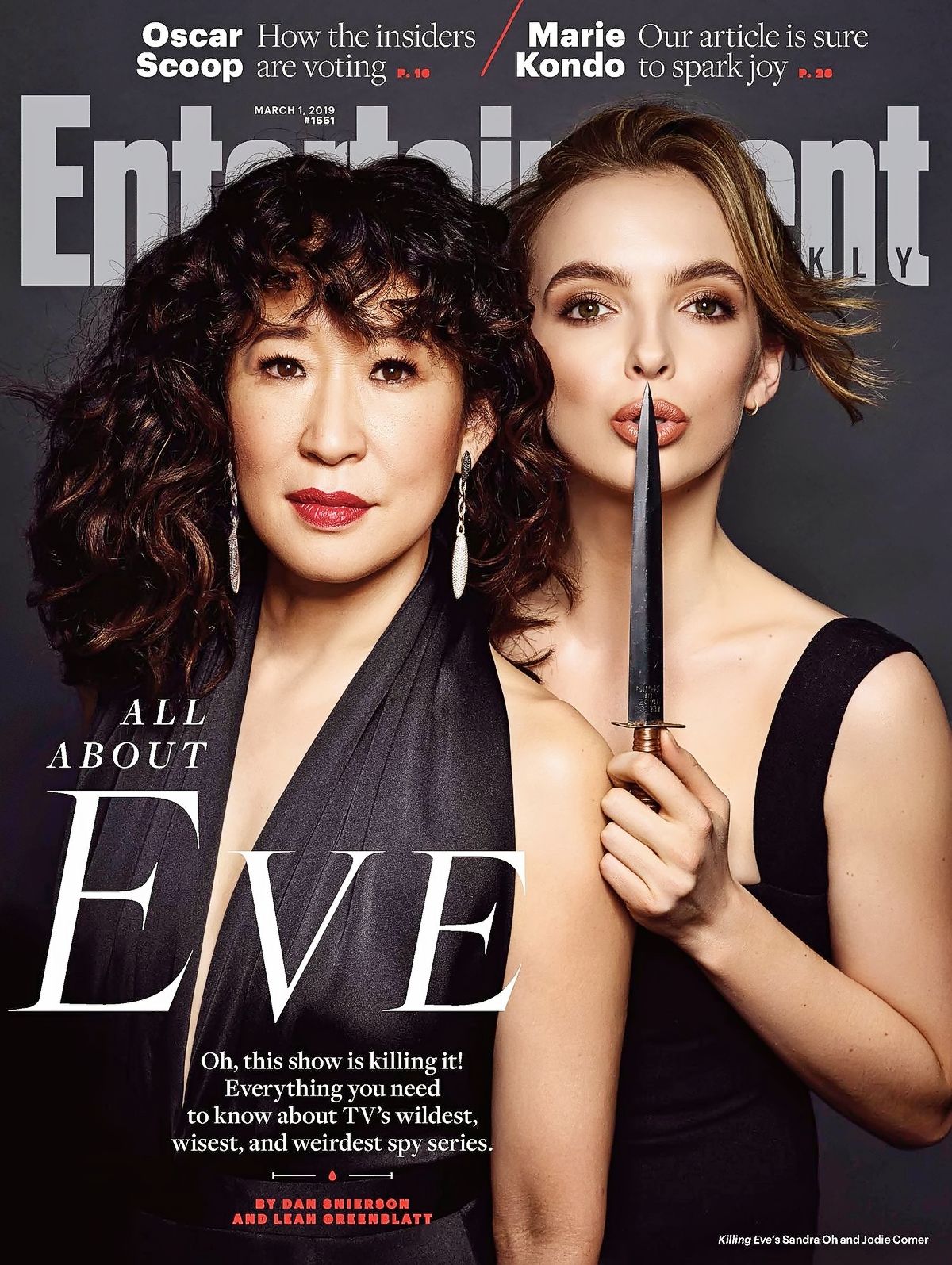 Сандра О и Джоди Комер на обложке журнала Entertainment Weekly