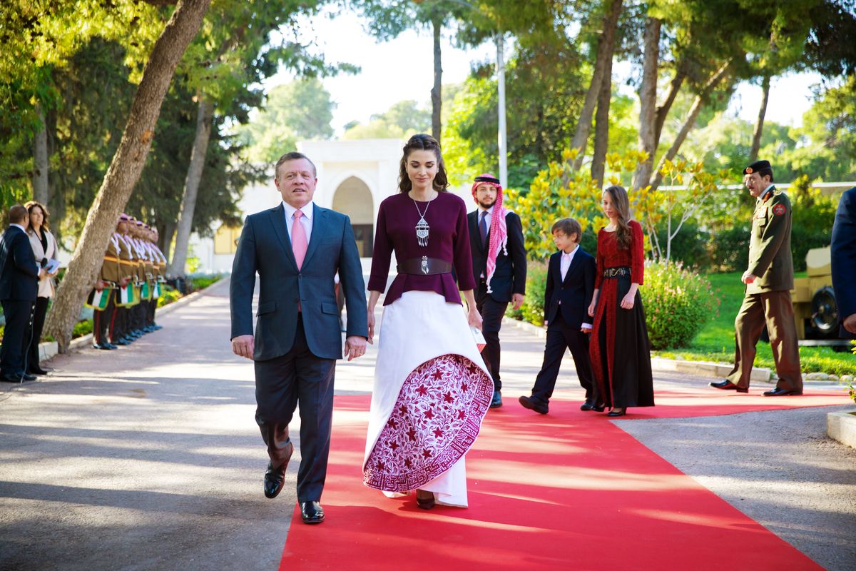 Король Иордании Абдалла II и королева Иордании Рания на праздновании 70-летия независимости Иордании