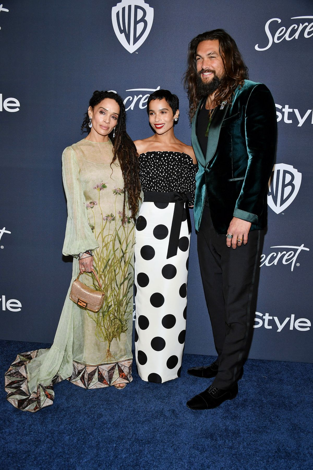 Лиза Боне, Зои Кравиц и Джейсон Момоа на 21-й ежегодной вечеринке InStyle Golden Globe