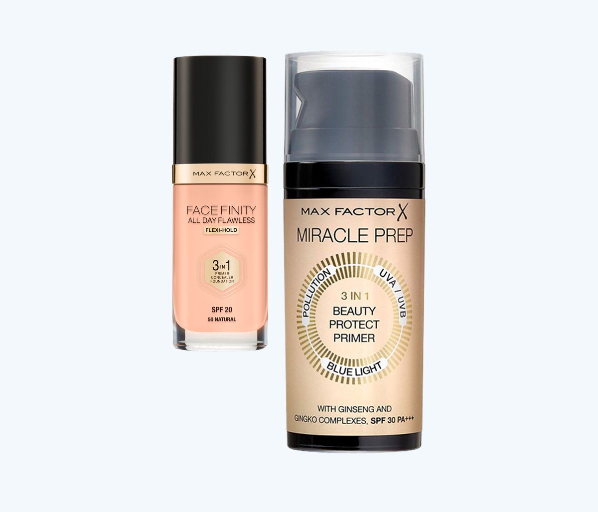 Max Factor, Facefinity All Day Flawless 3 В 1; Miracle Prep 3 в 1 Beauty Protect Primer