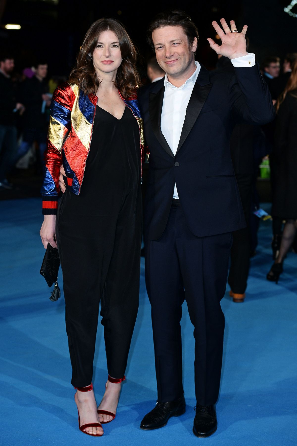 Джейми Оливер с женой Джулс Оливер на европейской премьере фильма «Эдди „Орёл“»