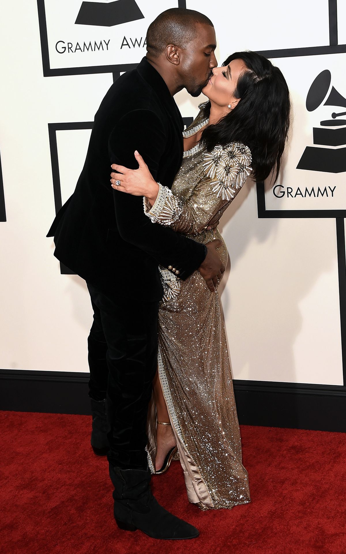 Канье Уэст и Ким Кардашьян на 57-й ежегодной церемонии вручения премии Grammy Awards