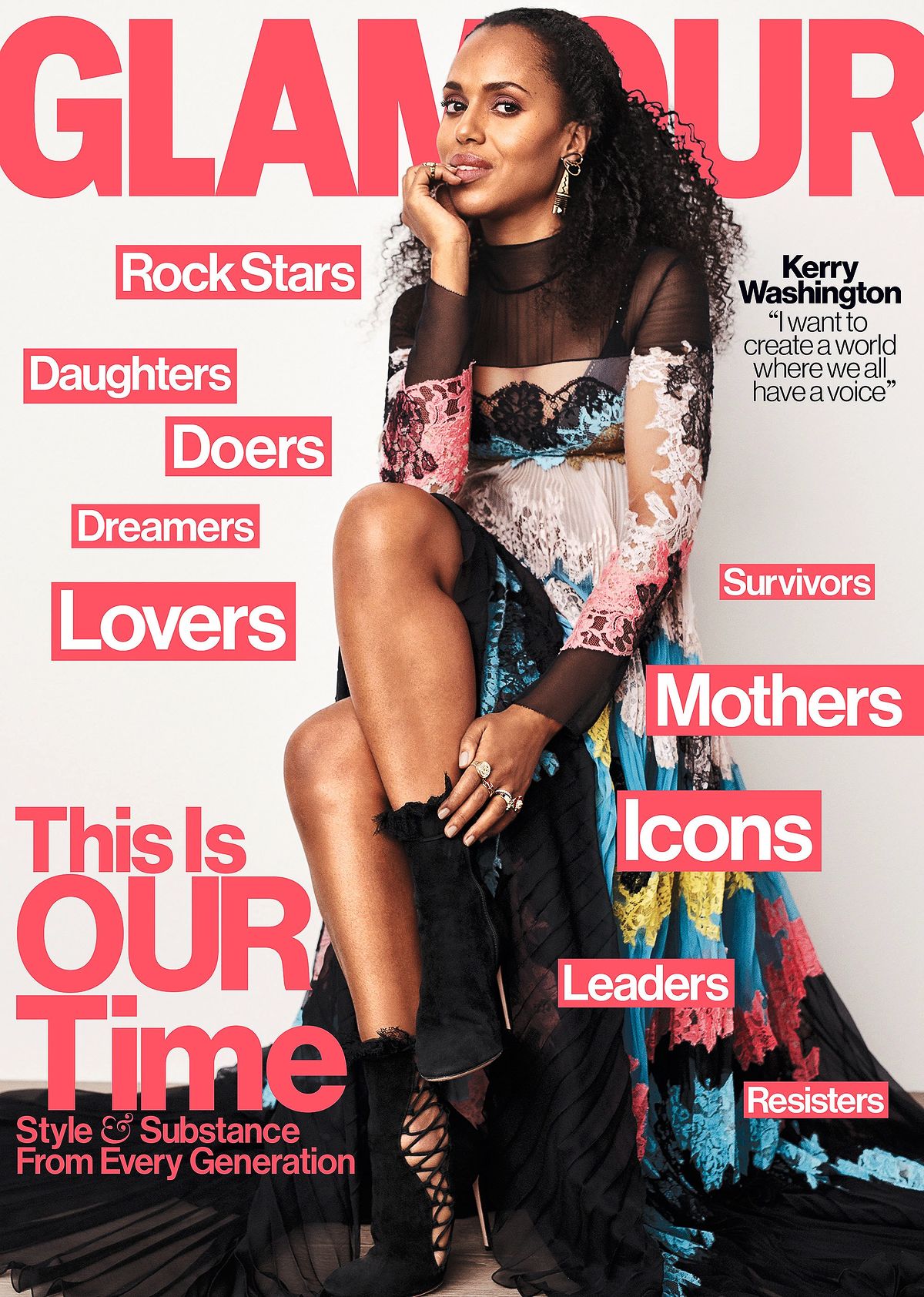 Керри Вашингтон на обложке журнала Glamour