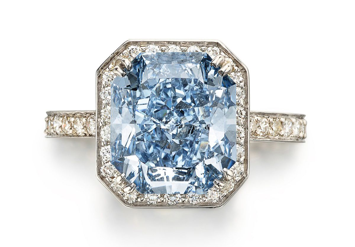 Кольцо с голубым бриллиантом в 6,11 карат, фото 1