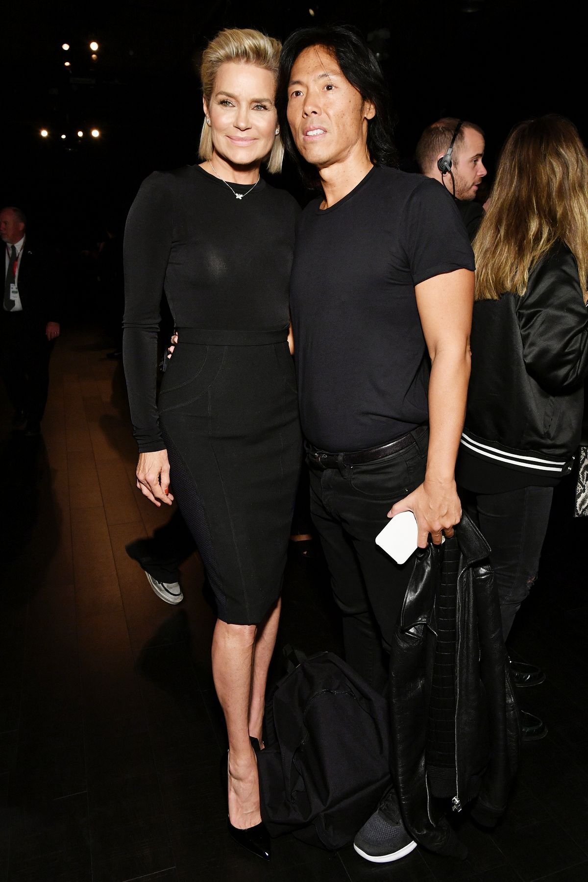 Иоланда Хадид и Стивен Ган на показе мод Desigual во время Недели моды