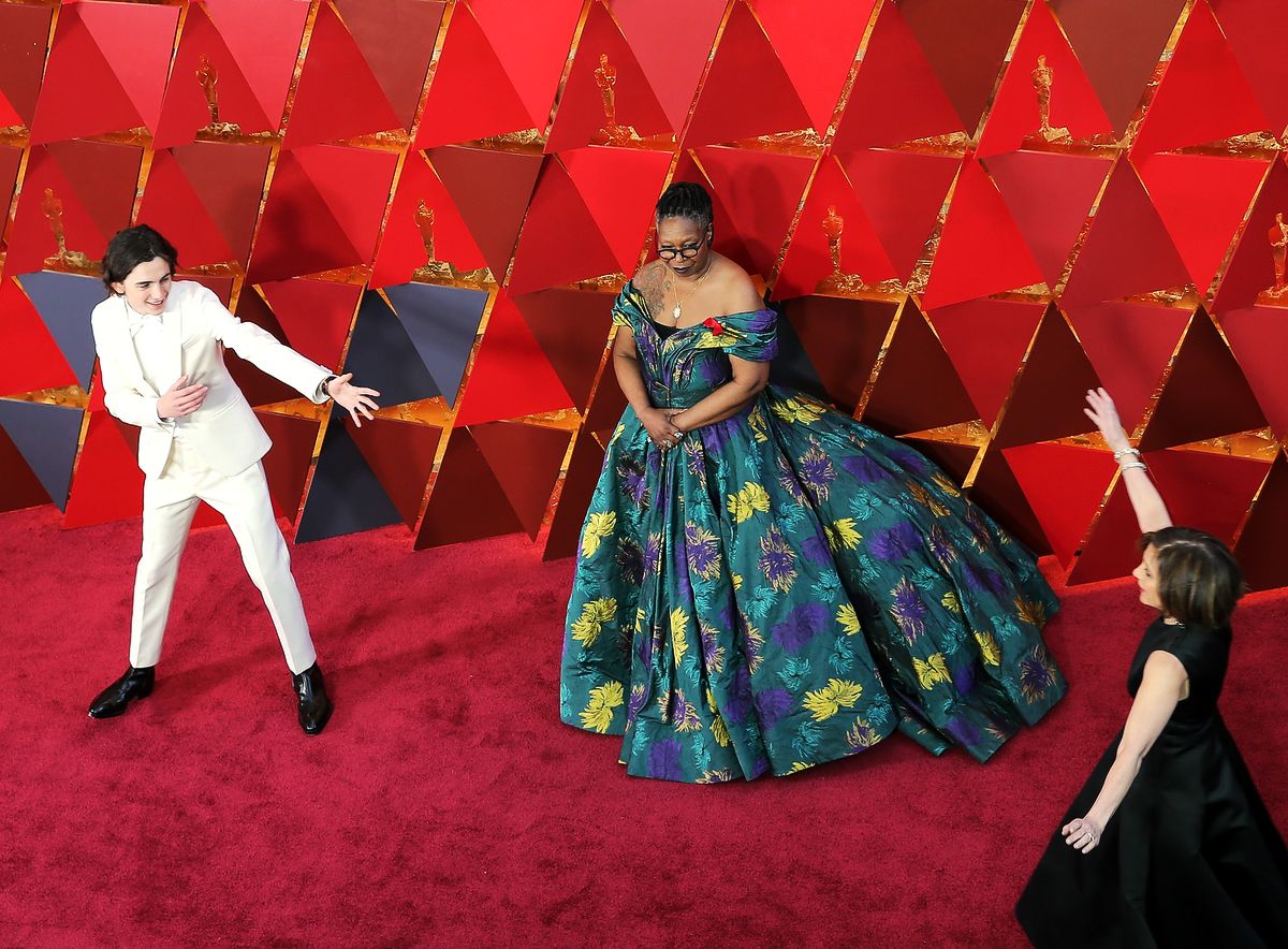 Тимоти Шаламе и Вупи Голдберг на 90-й ежегодной церемонии вручения премии Оскар