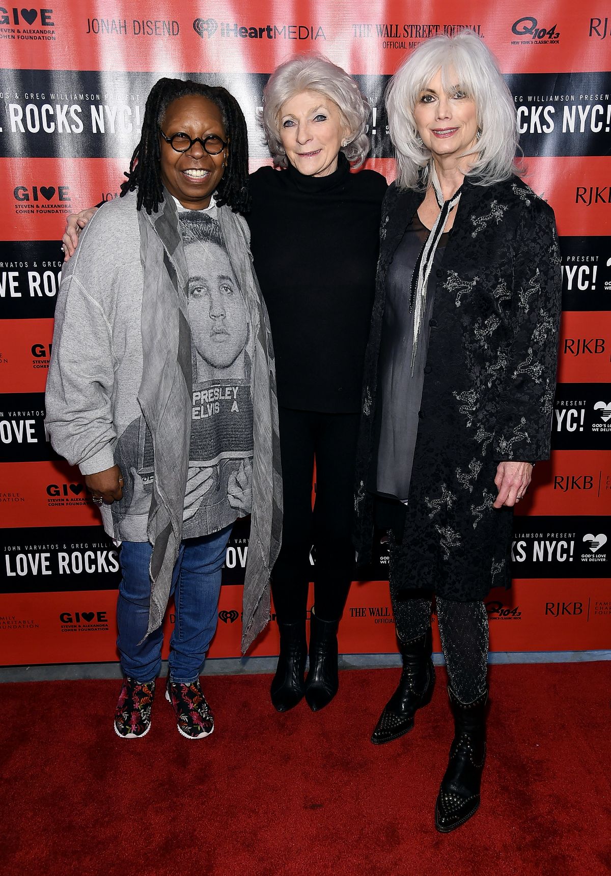 Вупи Голдберг, Джуди Коллинз и Эммилу Харрис на втором ежегодном фестивале LOVE ROCKS NYC