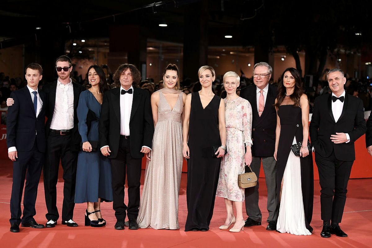 Кшиштоф Занусси со съемочной группой фильма «Эфир» на красной дорожке 13-го Римского кинофестиваля