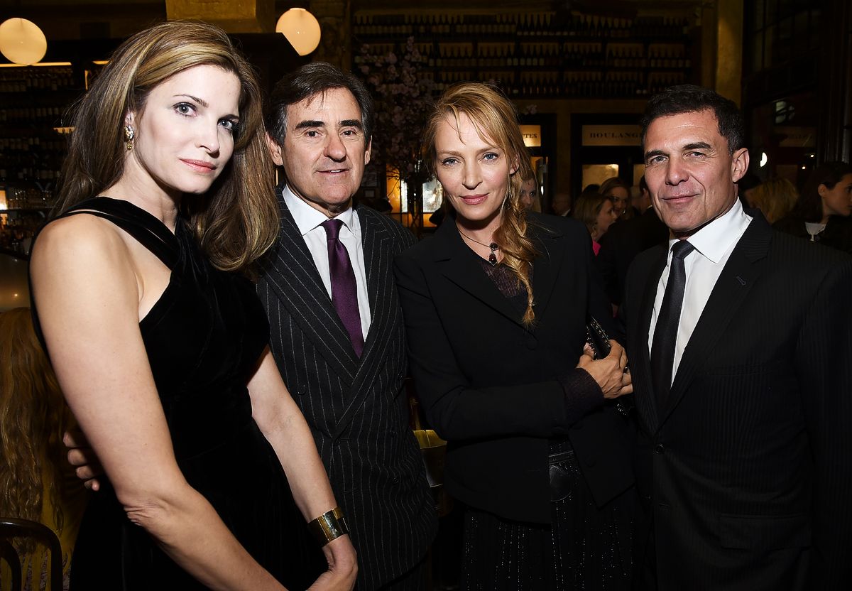 Стефани Сеймур, Питер М. Брант, Ума Турман и Андре Балазс на ужине Chanel Artists