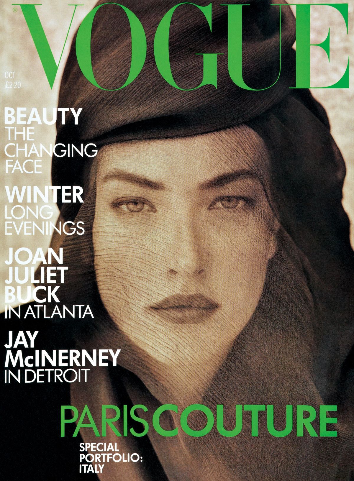 Татьяна Патиц на обложке журнала Vogue, октябрь 1988 г.