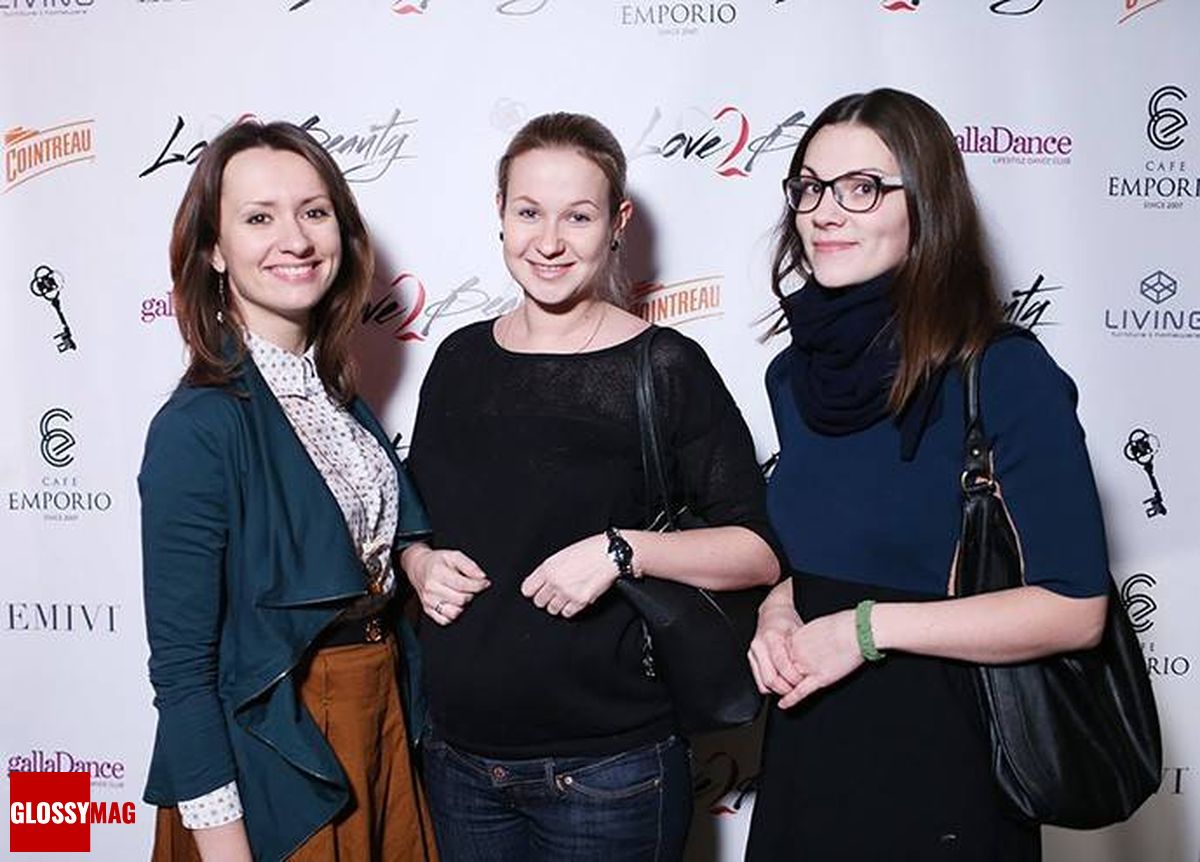 Надежда Привалова, Наталья Авдеева, Дарья Исаева (OMD Resolution) на праздновании 2-летия Love2Beauty.ru в EMPORIO CAFE, 20 ноября 2014 г.